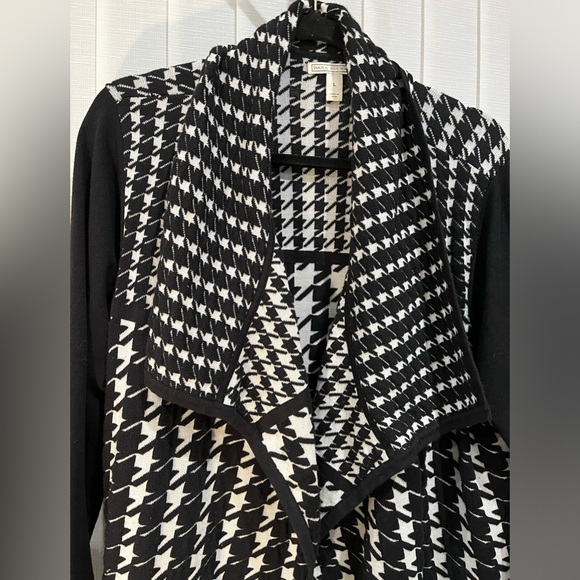 Dana Buchman Black & White Houndstooth Cardigan - Picture 12 of 13